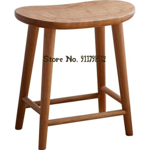 The postman knocks on the door/Nordic Japanese-style solid wood makeup stool bedroom simple dressing table stool cherry wood sho