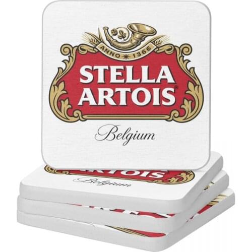 Stella Artois Natural Diatomite Square Round Coaster MildewProof Cup Bonsai Mat Soap Toothbrush Pad Wholesale Diameter 10cm