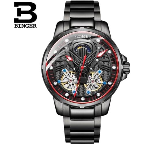 Switzerland BINGER Watch Men Automatic Mechanical Luxury Brand Men Watches Sapphire Men Watch tourbillon relogio masculino B116G