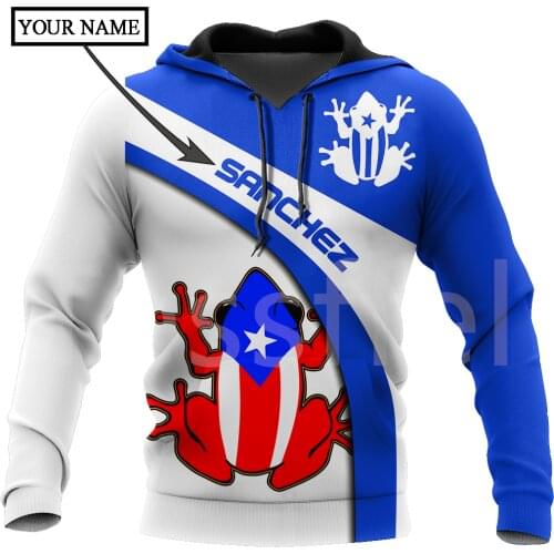 Tessffel Country Flag Puerto Rico Tattoo Emblem 3DPrint Men/Women Harajuku Pullover Casual Funny Hoodies Unisex DropShipping A16