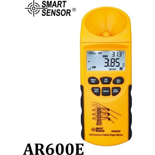 Ultrasonic Cable Height Meter 6 Cables Measurement LCD display Measuring Range( Height 3-23m ,Plane 3-15m) Smart Sensor AR600E