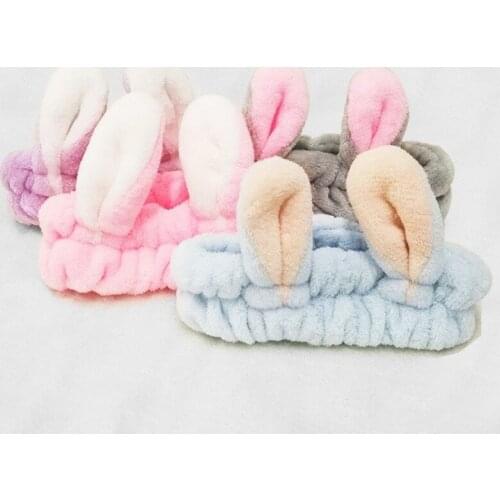 2020 Woman Cute Rabbit Ear Washing Face Hair Band Makeup Apply a Facial Mask Hair Band Hairband Hair Accessories