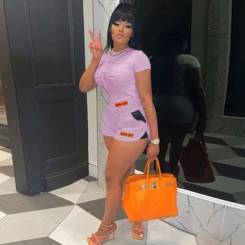 Y2K Clothes for Women Streetwear Bow Tied Front Short Sleeve Bandage Crop Top T-shirt and Biker Short Activewear 2 Piece Suit