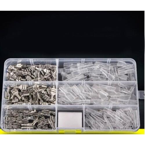 1PCS Plug spring + sheath 6.3/4.8/2.8 plug-in cold-press terminal block wire connector