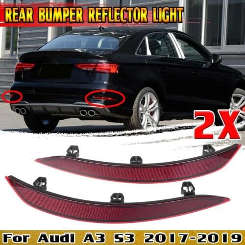 2PCS Car Rear Bumper Reflector Light Fog Lamp Light Rear Bumper Fog Light For Audi A3 S3 2017 2018 2019 8V5945106D 8V5945105D