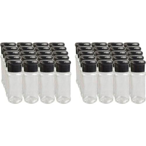 40Pcs/Set 100Ml Spice Salt Pepper Shakers Black Seasoning Jar Can Pepper Bottle Barbecue Condiment Kitchen Gadget Tool