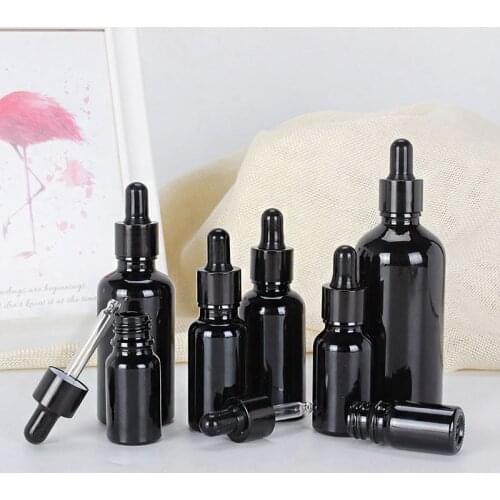 5-100ML Reagent Eye Dropper Black Glass Aromatherapy Liquid Pipette Bottle Perfume Container Essential Oil Refillable Bottle