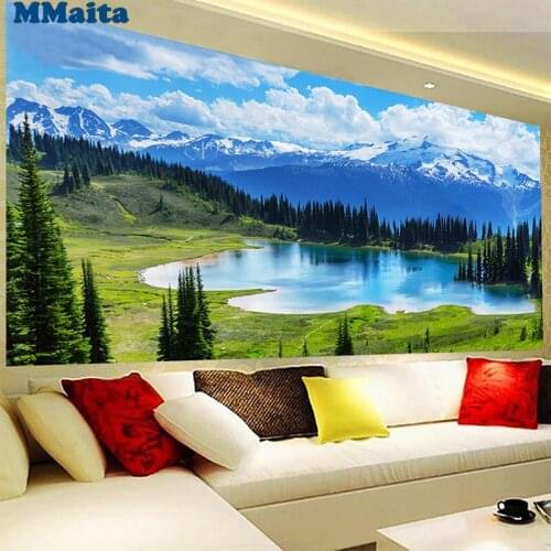 DIY photo custom diamond Modern natural landscape large size mosaic diamond rhinestone painting full drills square/round GG5408