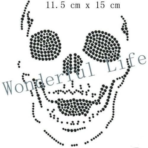 Free Shipping Large Skull Diamante Motif rhinestones transfer design