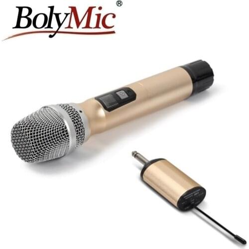 Bolymic Wireless Microphones karaoke with Rechargeable Receiver UHF Cordless Microphone