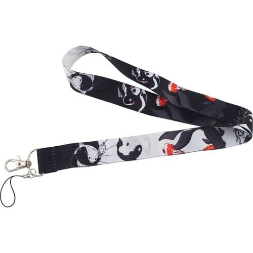 Koi Yin and Yang Keychain Lanyard For Keys ID Card Pass Gym Phone Badge Holder Neck Strap Keycord Webbing Ribbon Accessories