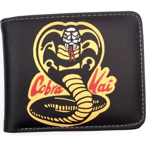 Cobra Kai Men PU Leather Bifold Wallet Short Slim Male Purses Credit Card Holder Coin Purse