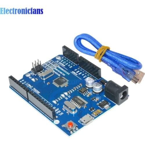DIY Kit Micro USB UNO R3 MEGA328P CH340 CH340G Board ATMEGA328P-AU Controller Module Replace ATmega16U2 Cool Version One