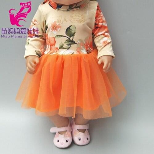 For 43cm baby doll long sleeve shirt lace dress for 18 inch girl doll toys clothes gifts