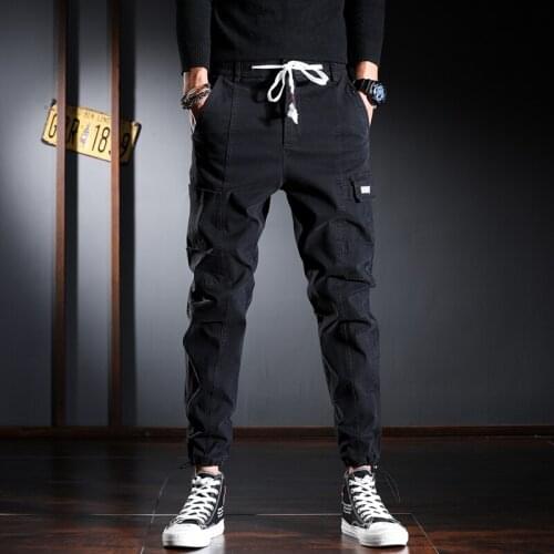 Fashion Streetwear Men Jeans Loose Fit Big Pocket Casual Cargo Pants High Quality Korean Style Hip Hop Joggers Wide Leg Trousers