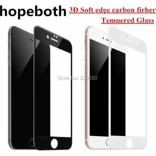 Hopeboth 100pcs Carbon soft edge 3D Curved full cover Tempered Glass Screen Protector For iphone xs max xr 6 7 8 X 6plus 7 8plus