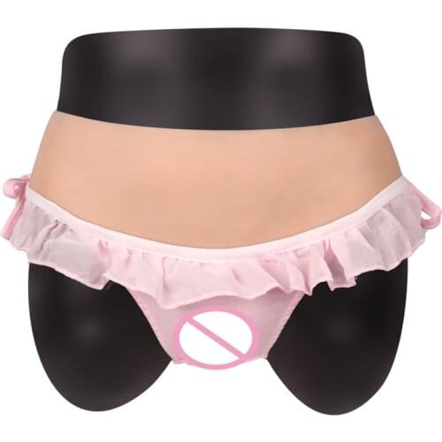 Fake Vagina Underwear Soft Silicone Realistic Vagina Crossdresser Panty Fake Buttocks Ajusen Drag Queen for Transgender Cosplay