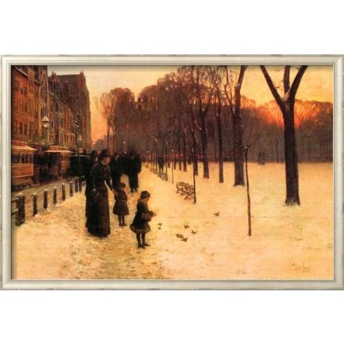 Famous Landscape painting Boston in Everyday Twilight Canvas art impressionist home decor handmade High quality