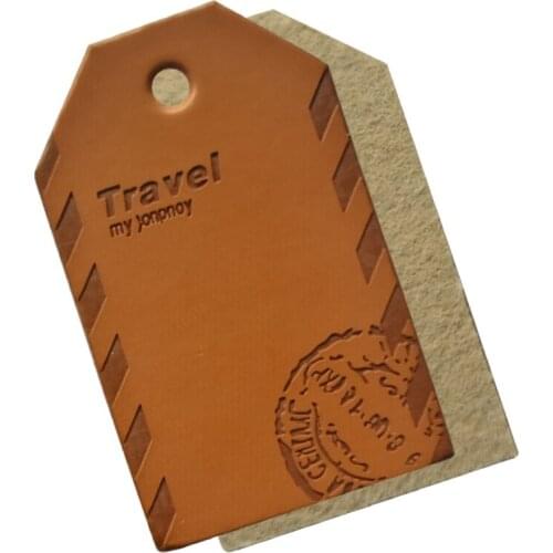 Travel Leather Hang Tags Decorative Applique For Jeans Clothing Patch Hand Made Swing Leather Labels For Luggage Identity Card