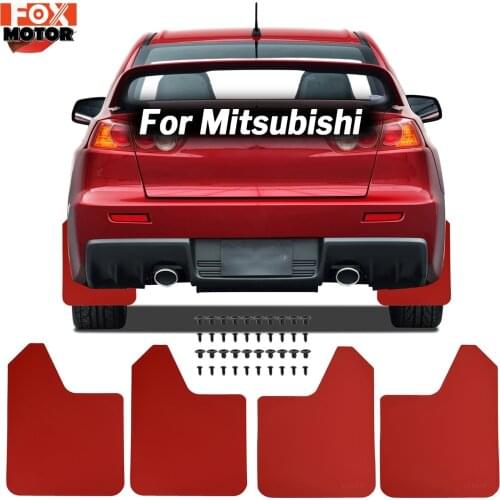 Red Racing Mudflaps Mud Flaps Splash Guards Mudguards For Mitsubishi Strada Triton Evolution Evo X 8 Ix Se L200 SVP Lancer Sport