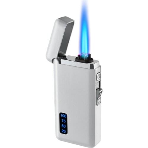 Creative Noctilucence Lighter Daul Use Plasma Arc &Gas Lighter Windproof Butane Jet Torch Lighter Rechargeable Electric Lighter