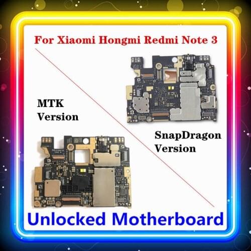 For Xiaomi Hongmi Redmi Note 3 Motherboard Replaced Motherboard With Chips Logic Board Android MTK / SnapDragon 16G 32G