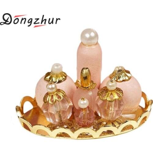 1/12 Dollhouse Perfume Tray Miniature Furniture Fabric Model Mini Dollhouse Furniture Doll Bedroom Bath Decoration