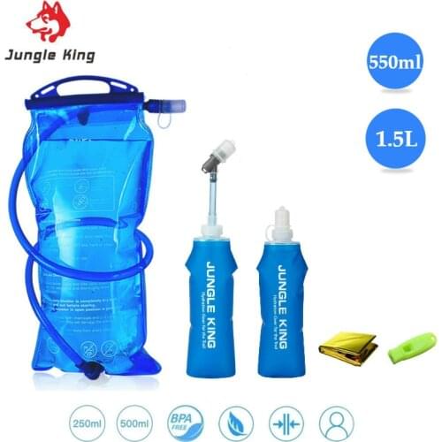 Jungle King J12 Soft Flask Water Bottle Folding Collapsible Water Bags TPU Free For Running Hydration Pack Waist Bags 500ml
