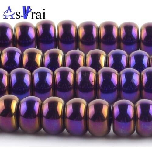 Natural Stone Purple Hematite Abacus Beads For Jewelry Making 8mm Round Loose Spacer Beads DIY Bracelet Necklace Accessories 15"
