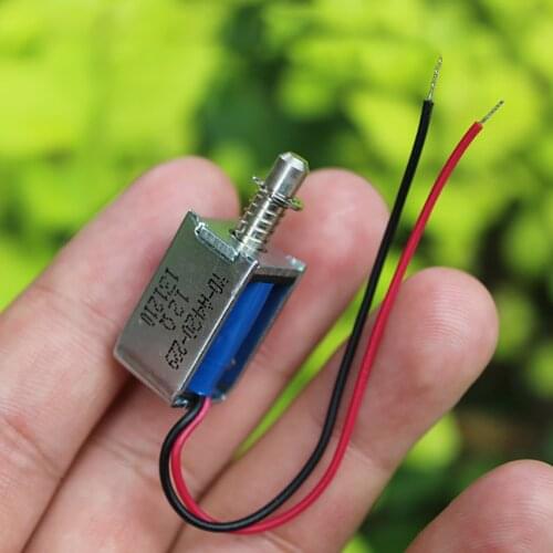Push-Pull Type Open Frame Solenoid Micro Solenoid Electromagnet, 3.7V 5V 6V, Iron Core is not Fixed, Shaft Diameter 4mm