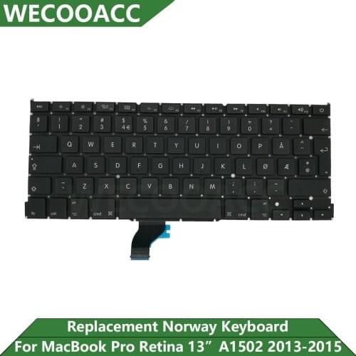 New Replacement A1502 Keyboard For Macbook Pro Retina 13" Norway Keyboard Late 2013 2014 2015 Years