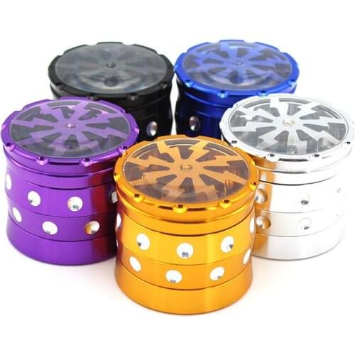 New Crown Lightning Open Skylight Diameter 50MM Four Layers Cigarette Grinding Device Smoking Set Grinder Accessories