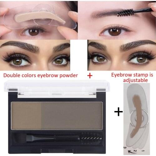 Eyebrow Powder Makeup Palette Eyebrow Enhancers Cream Lasting Waterproof Eyebrow Pigment 3D Eyebrows Stamp with Tool TSLM1