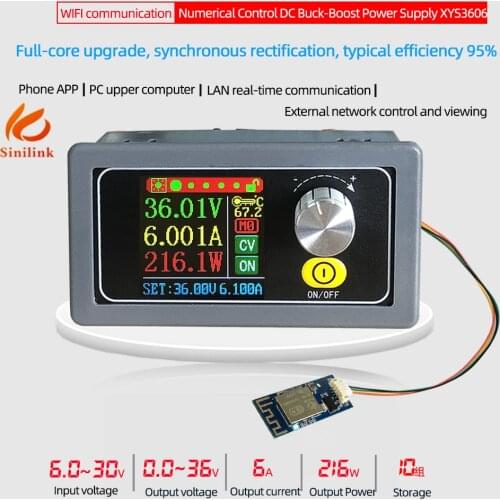 XYS3606 WIFI Communication 36V 6A Constant DC DC Voltage current Buck Boost Adjustable Regulated laboratory power supply