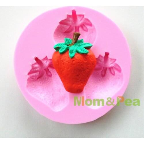 Mom&Pea 0603 Free Shipping Strawberry Silicone Mold Cake Decoration Fondant Cake 3D Mold Food Grade DIY Silicone Mould