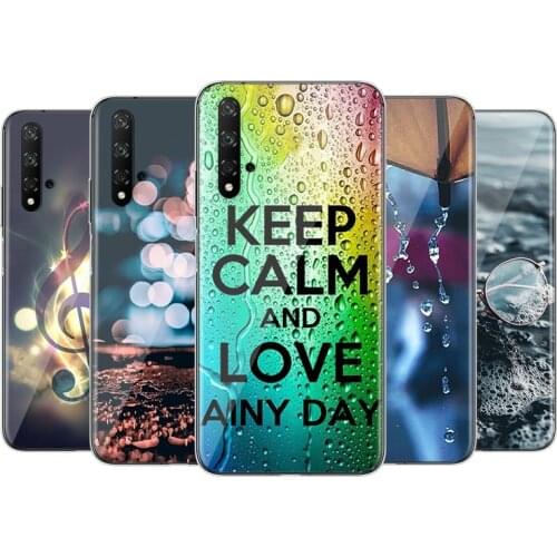 Umbrella Rainy Days Silicone Cover For Huawei Honor 9X 9N 9 Lite 8S 8C 8X Play 8A 8 V9 3E 7A 7C Pro Phone Case