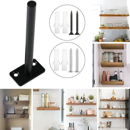 4 Pcs Steel Floating Shelf Bracket Heavy Duty Hidden Brackets Supports Blind Shelf Wall Mount Wood Shelves