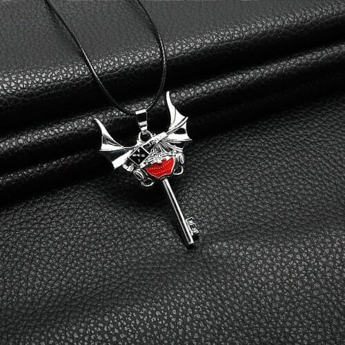 Tokyo Ghoul Ken Kaneki Mask Necklace Silver Cross Wing Pendant Anime Cartoon Jewelry For Women Men Cosplay Gift Toy Collection
