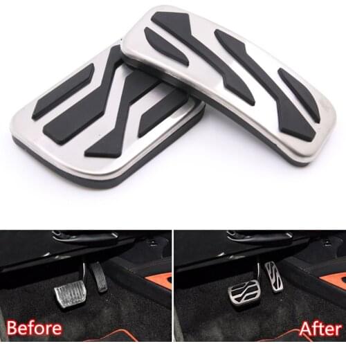 YAQUICKA 2Pcs/set Car Anti-slip Skid Gas Brake Foot Accelarator Pedal Cover PAD Trim Styling Fit for Lincoln MKC 2015-2016