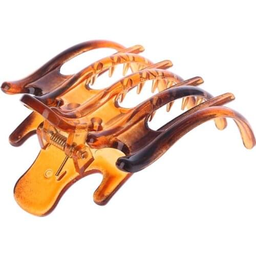 Women Lady Girls Simple Non Slip Grip Large Claw 5 Claws Hair Clip Clamp Black