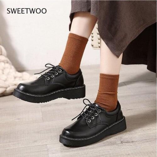 Womens shoes kawaii soft girl fashion round toe platform Mary Jane shoes