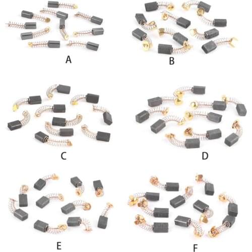 10Pcs Power Tool Carbon Brush Electric Hammer Angle Grinder Graphite Brush Replacement Various Size