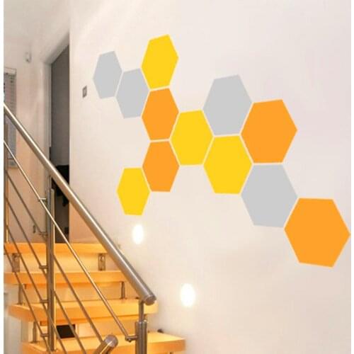 12 Honeycomb Wall Decal Geometric Hexagons Vinyl Wall Stickers Home Decor Three Color Combinations Each Size 24x28cm D625