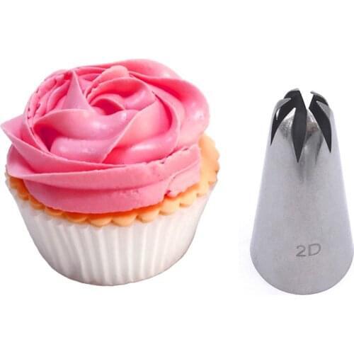 2D# Drop Flower Tips Stainless Steel Icing Piping Nozzles Cake Decorating Pastry Tip Sets Cupcake Tools Bakeware