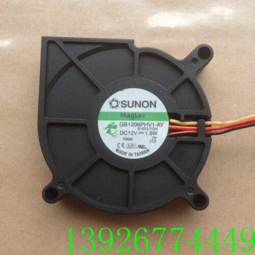 For Sunon 6cm 6015 Turbine Blower GB1206PHV1-AY 12V 1.6W 3-Wire Cooling Fan