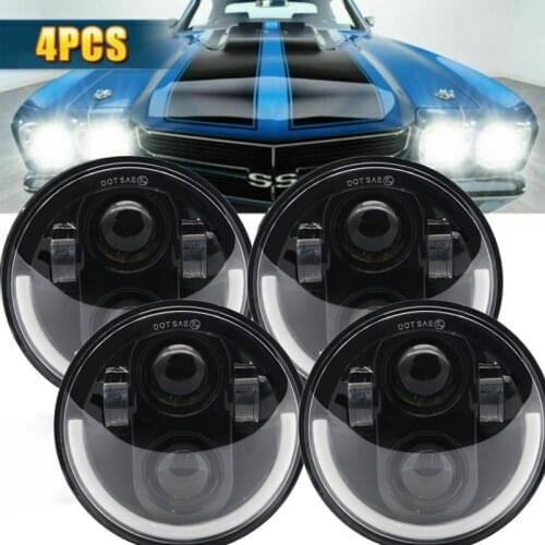 4pcs 5.75" 5 3/4inch LED Headlight DRL Assembly High Low Beam For Car Pickup Chevy GMC Corvette C1 C2