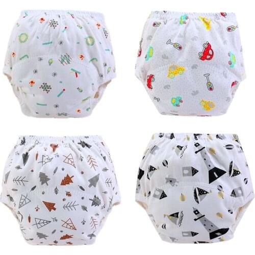 4Pc/lot 3layers Baby Diapers Reusable Training Pants Washable Cloth Diapers Nappy Underwear