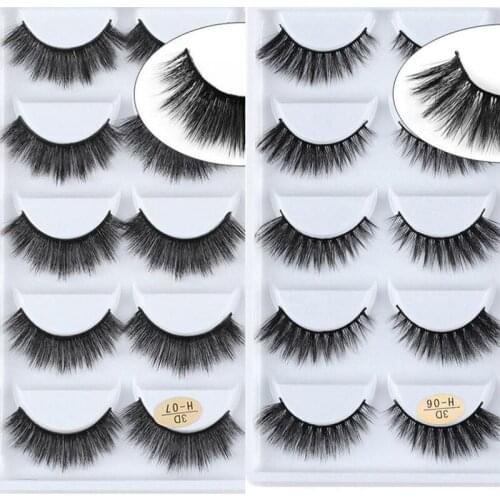 5 pairs of false eyelashes 3D water mane soft long natural eyelashes elastic eye makeup eyelashes