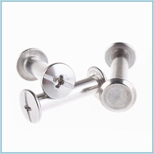 50PCS M5*5/6/8/10/12//14/16/18/20mm Nickel Plated Iron Rivet Book Picture Binding Screw Nail Recipes Albums Butt Rivet Leaflet