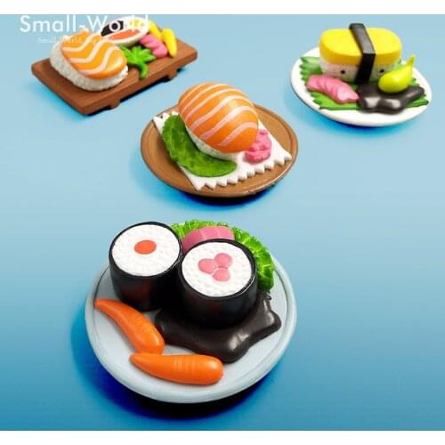 Diy Miniature Food Sushi figurine Bonsai Decor Fairy Garden cartoon character statue Model kawaii Resin craft toys ornaments